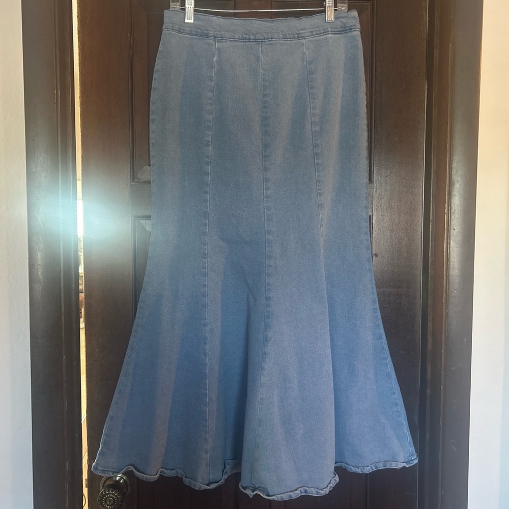 Denim Mermaid Maxi Skirt